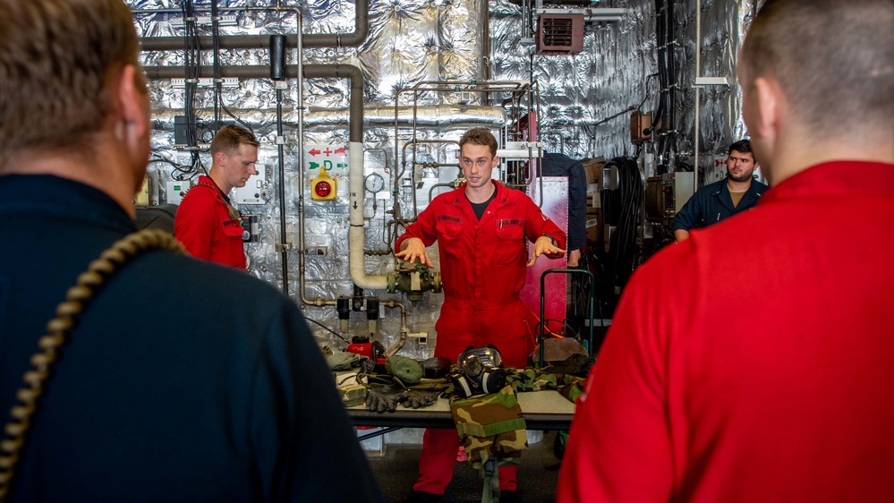 USS Charleston Sailors Conduct CBR Training