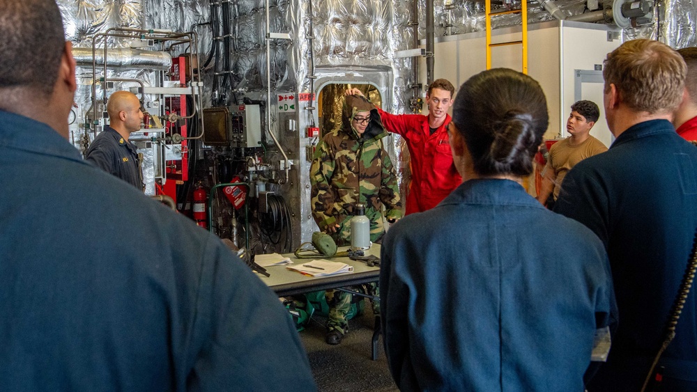 USS Charleston Sailors Conduct CBR Training