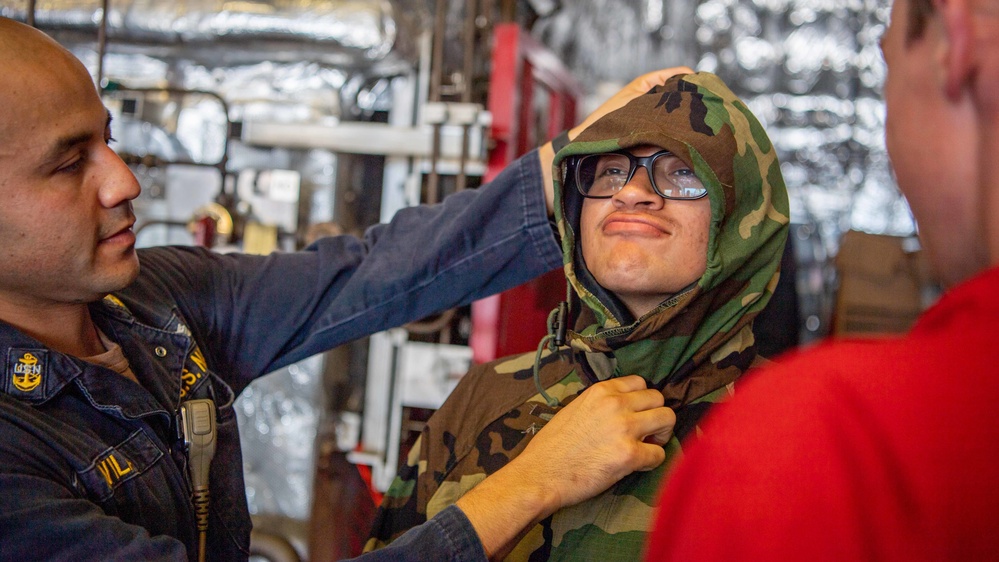 USS Charleston Sailors Conduct CBR Training