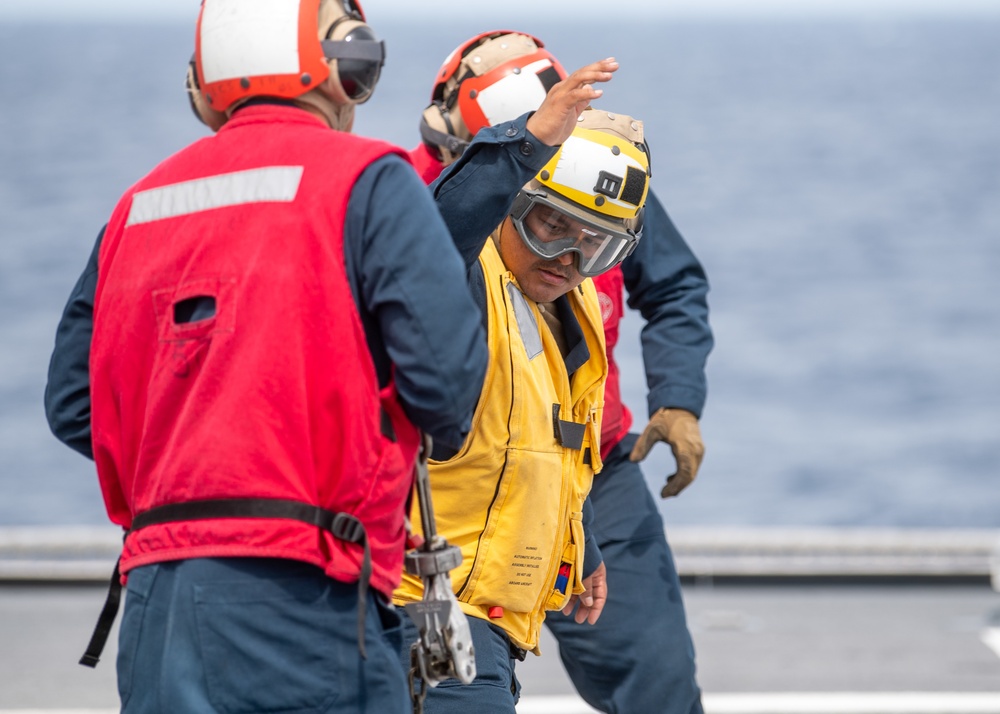 USS Charleston Sailors Conduct Flight Operations