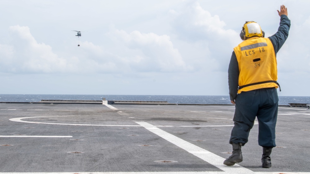 USS Charleston Sailors Conduct Flight Operations