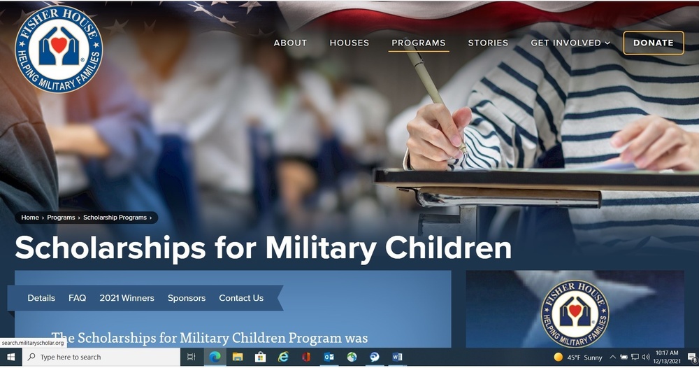 Scholarships  for Military Children applications open today