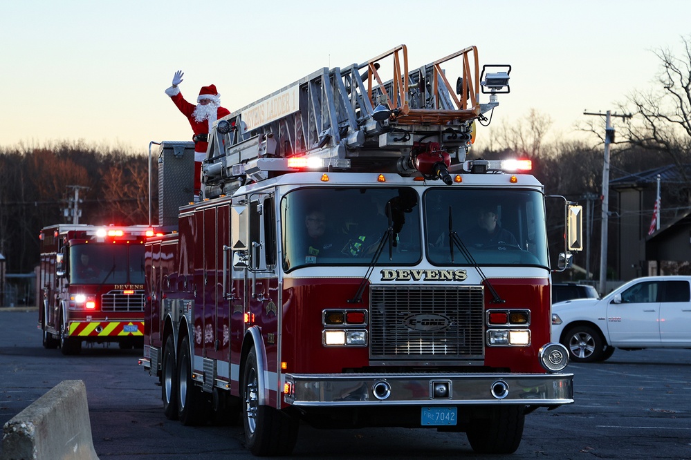 Santa stops by Fort Devens with the help of Devens Fire Department