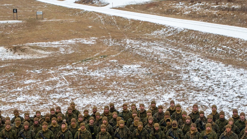 U.S. Marines return from cold weather training in Fort McCoy