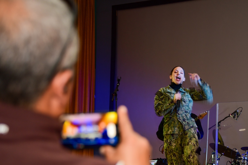 U.S. Fleet Forces Band Plays for Afghan Evacuees at Fort Pickett