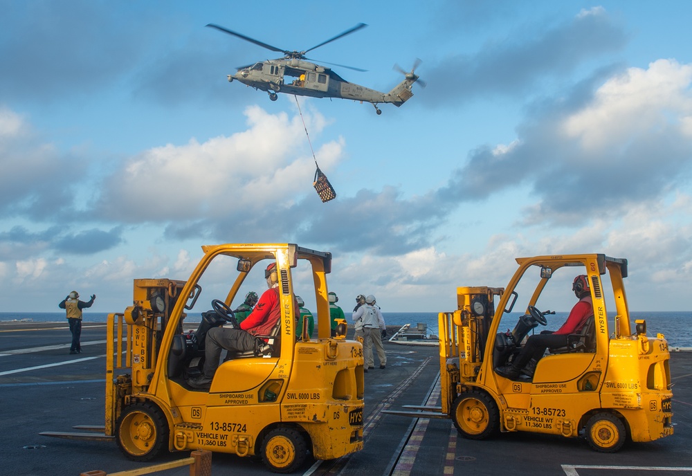 Truman is operating as part of the Harry S. Truman Carrier Strike Group in the Atlantic Ocean in support of naval operations