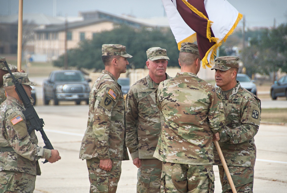 Col. Dave Hamilton relinquishes command to Col. Nate Forrester.