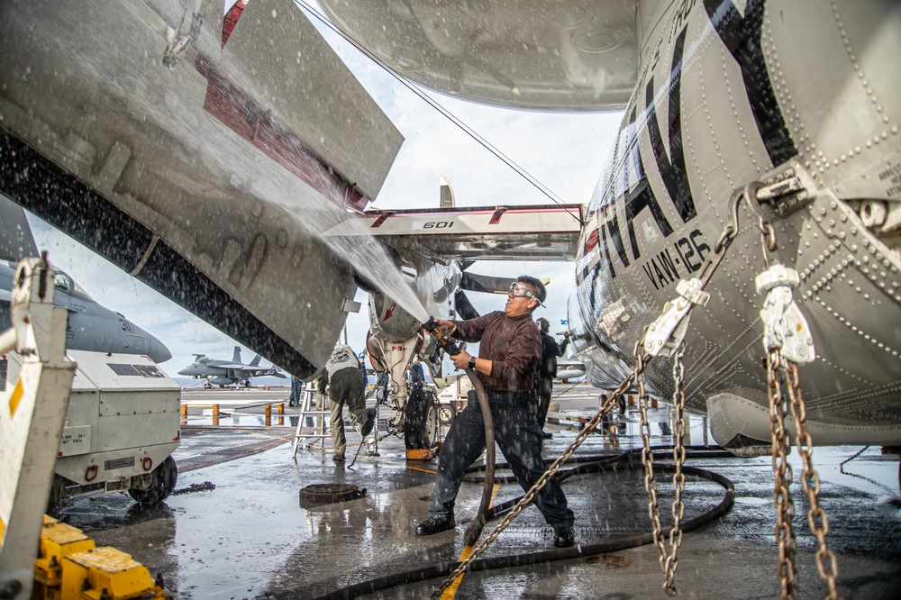 Truman is operating as part of the Harry S. Truman Carrier Strike Group in the Atlantic Ocean in support of naval operations