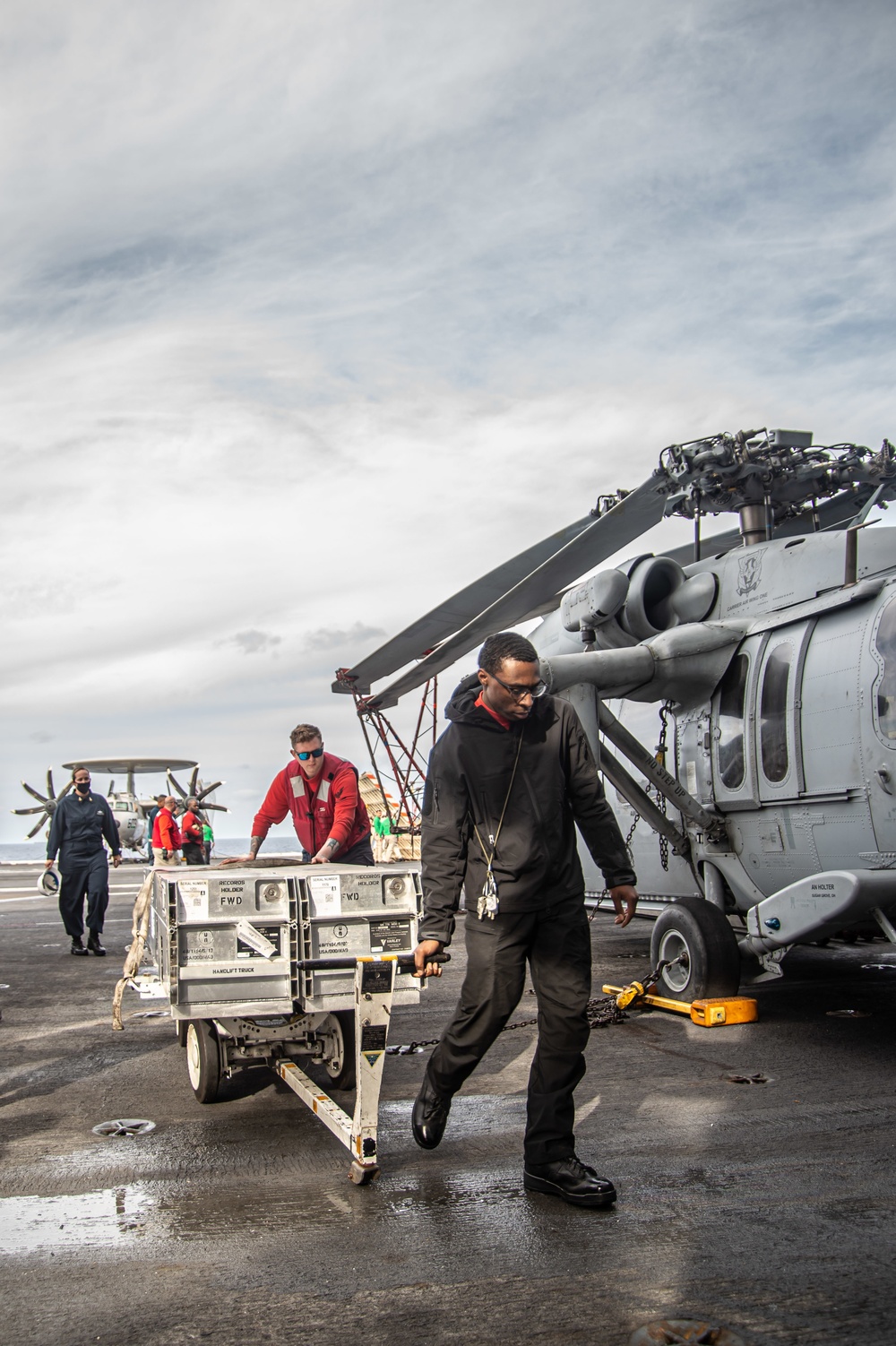 Truman is operating as part of the Harry S. Truman Carrier Strike Group in the Atlantic Ocean in support of naval operations