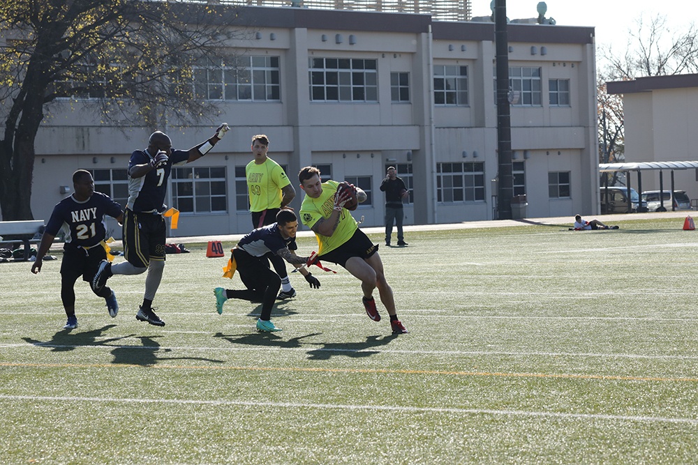 Camp Zama team continues winning streak in annual Army-Navy flag football matchup