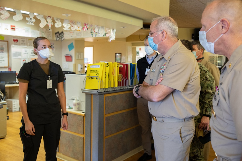 U.S. Navy Rear Adm. Bruce Gillingham Surgeon General of the Navy visits the U.S. Navy Medical Team in Farmington, New Mexico