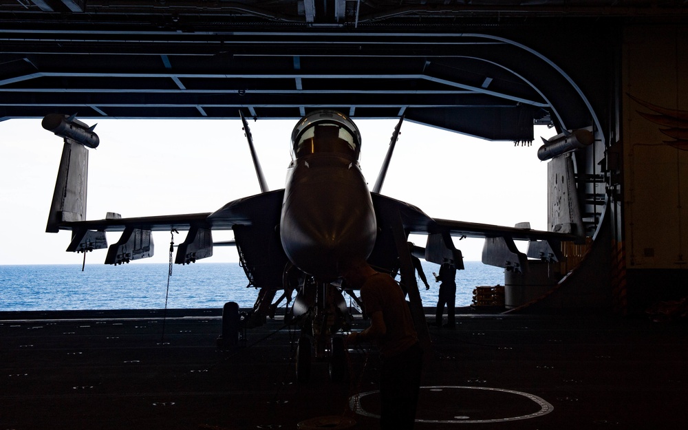 USS Carl Vinson (CVN 70) Sailors Conduct Aircraft Inspection