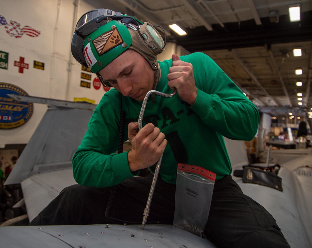 Truman is operating as part of the Harry S. Truman Carrier Strike Group  in the Atlantic Ocean in support of naval operations to maintain maritime stability and security.