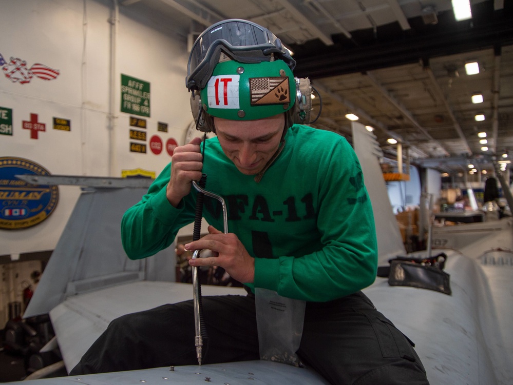 Truman is operating as part of the Harry S. Truman Carrier Strike Group  in the Atlantic Ocean in support of naval operations to maintain maritime stability and security.