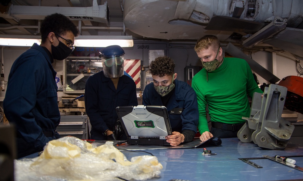 Truman is operating as part of the Harry S. Truman Carrier Strike Group  in the Atlantic Ocean in support of naval operations to maintain maritime stability and security.