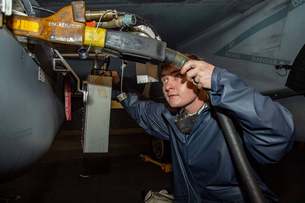 Truman is operating as part of the Harry S. Truman Carrier Strike Group  in the Atlantic Ocean in support of naval operations to maintain maritime stability and security.