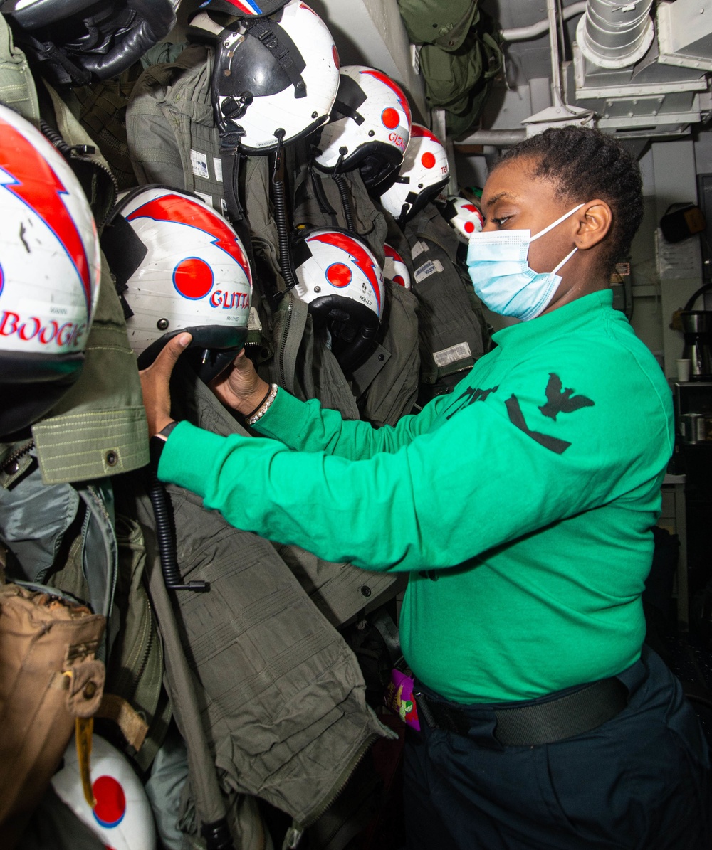 Truman is operating as part of the Harry S. Truman Carrier Strike Group in the Atlantic Ocean in support of naval operations to maintain maritime stability and security.