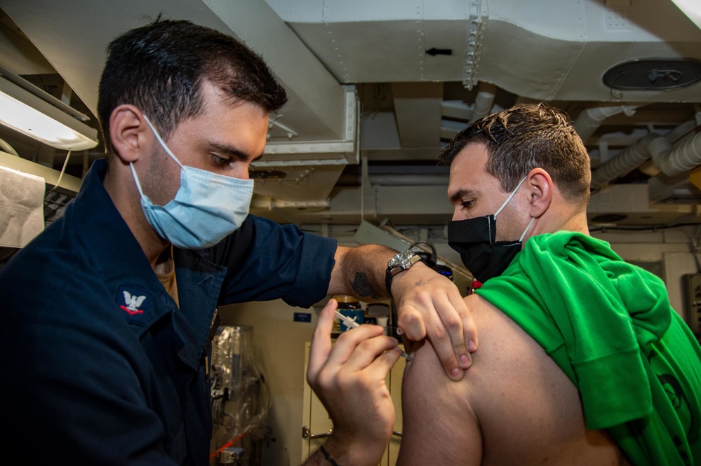 Truman is operating as part of the Harry S. Truman Carrier Strike Group in the Atlantic Ocean in support of naval operations to maintain maritime stability and security.