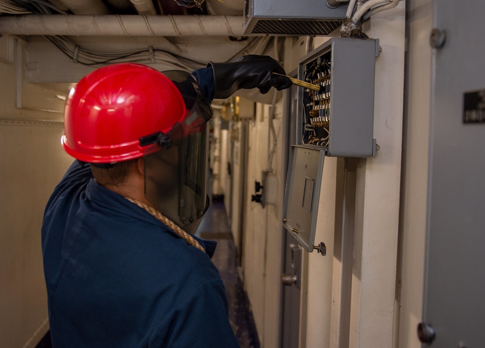 Truman is operating as part of the Harry S. Truman Carrier Strike Group in the Atlantic Ocean in support of naval operations to maintain maritime stability and security.