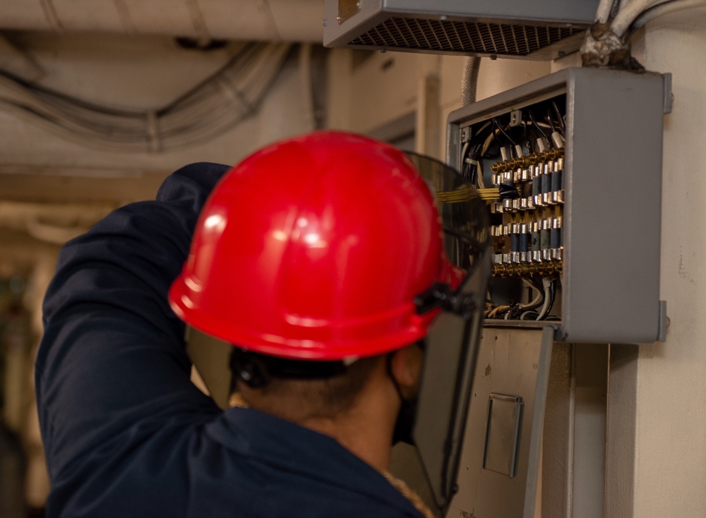 Truman is operating as part of the Harry S. Truman Carrier Strike Group in the Atlantic Ocean in support of naval operations to maintain maritime stability and security.