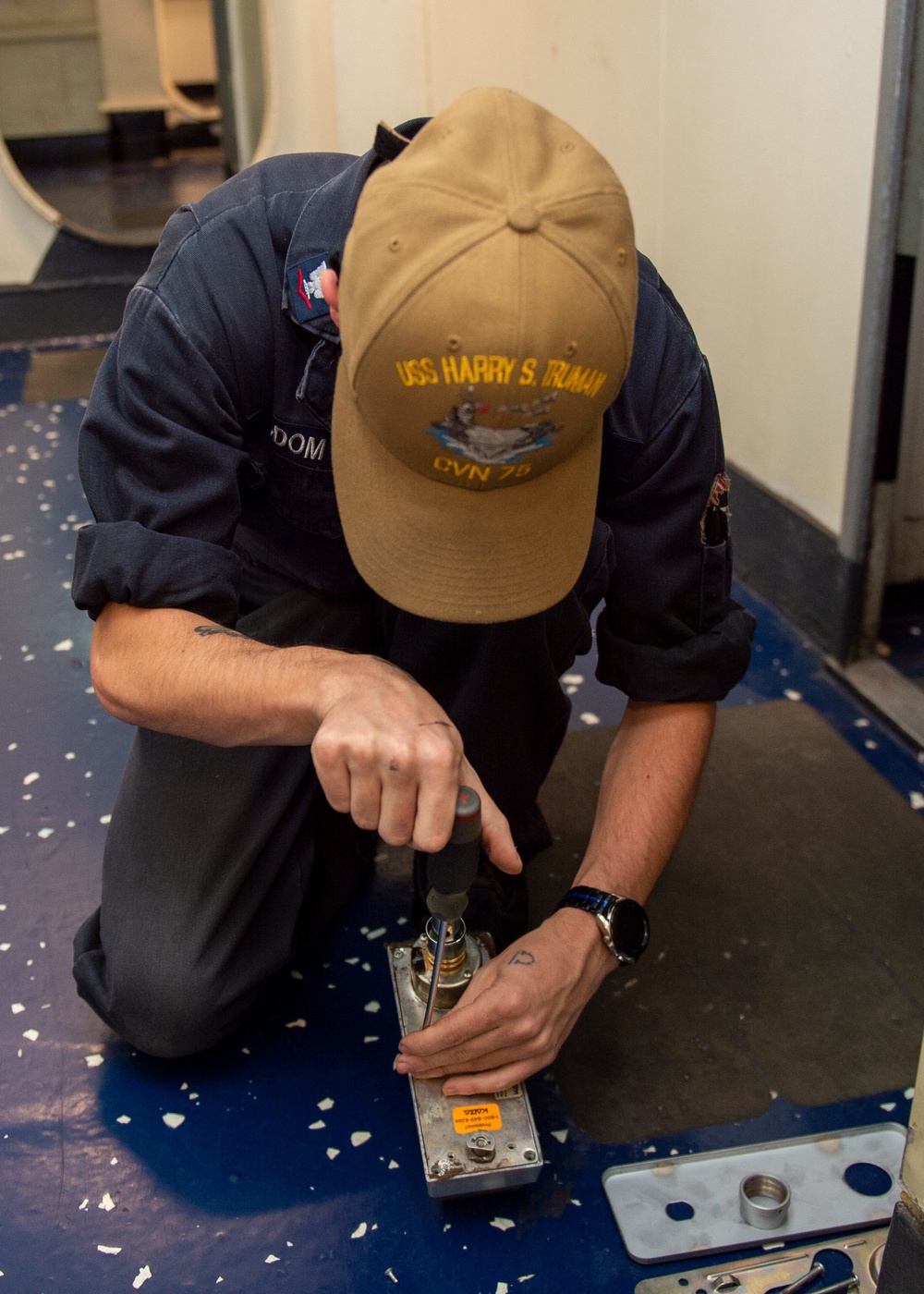 Truman is operating as part of the Harry S. Truman Carrier Strike Group  in the Atlantic Ocean in support of naval operations to maintain maritime stability and security.