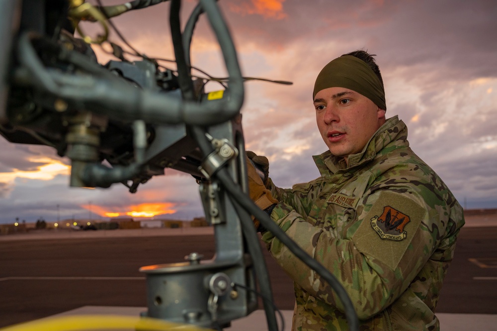 The 66th Rescue Squadron perform training ops. at Nellis AFB