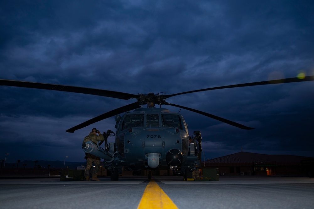 The 66th Rescue Squadron perform training ops. at Nellis AFB