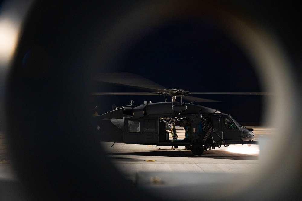 The 66th Rescue Squadron perform training ops. at Nellis AFB