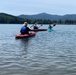 Family kayaks safely
