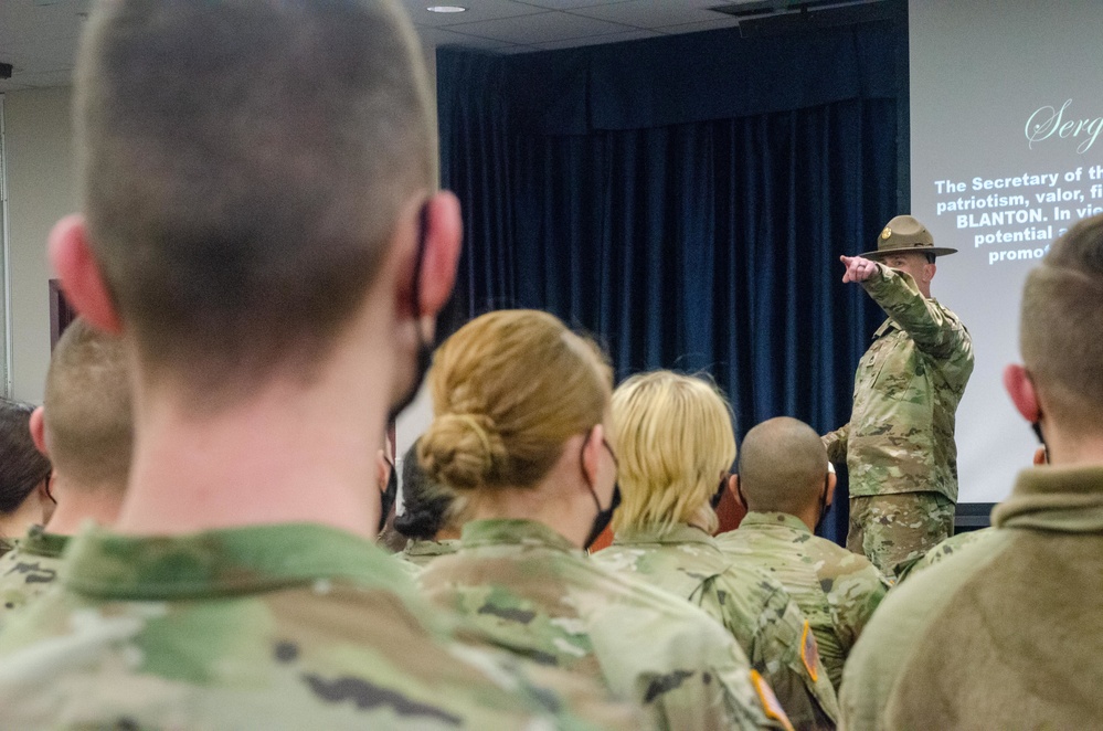 USASSD celebrate Drill Sgt. Blanton's promotion