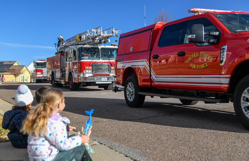 Holiday parade in Buckley Family housing