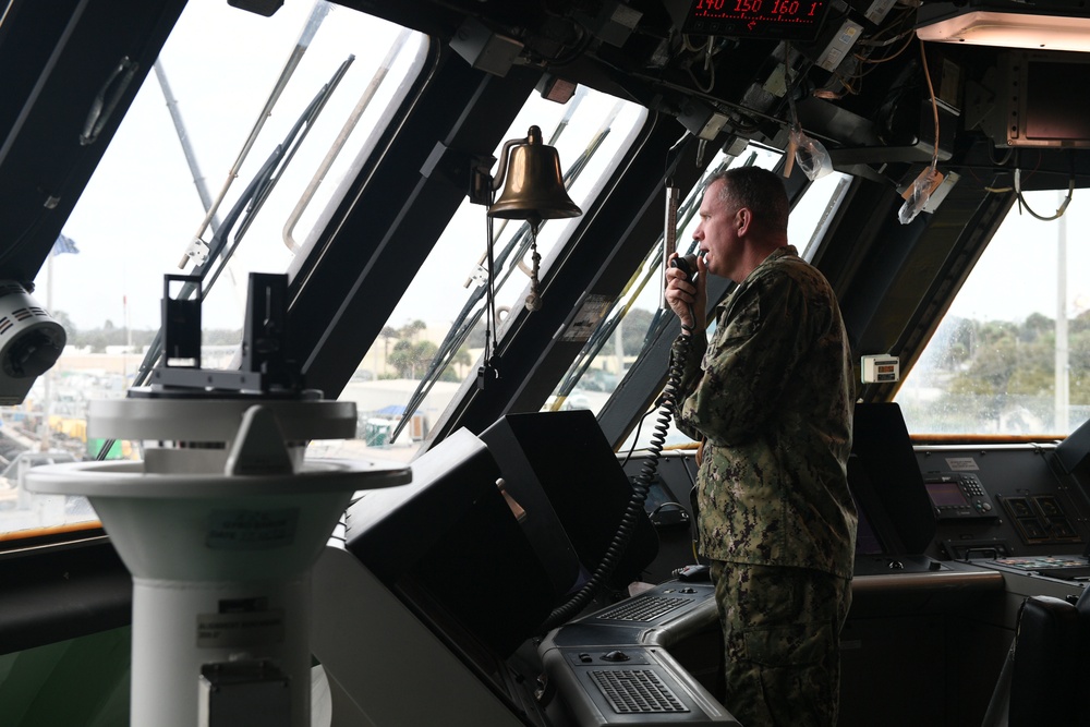 Commander of U.S. Naval Forces Southern Command/U.S. 4th Fleet Conducts All Hands Call Via 1MC to the Crew of USS Milwaukee