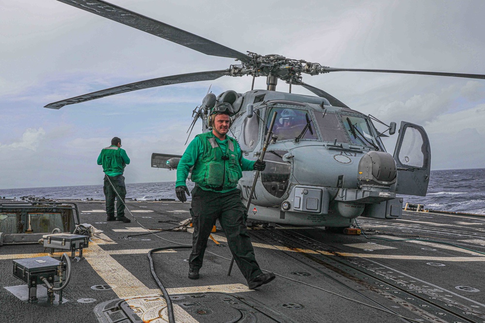 Gravely is operating as part of the Harry S. Truman Carrier Strike Group  in the Atlantic Ocean in support of naval operations to maintain maritime stability and security.