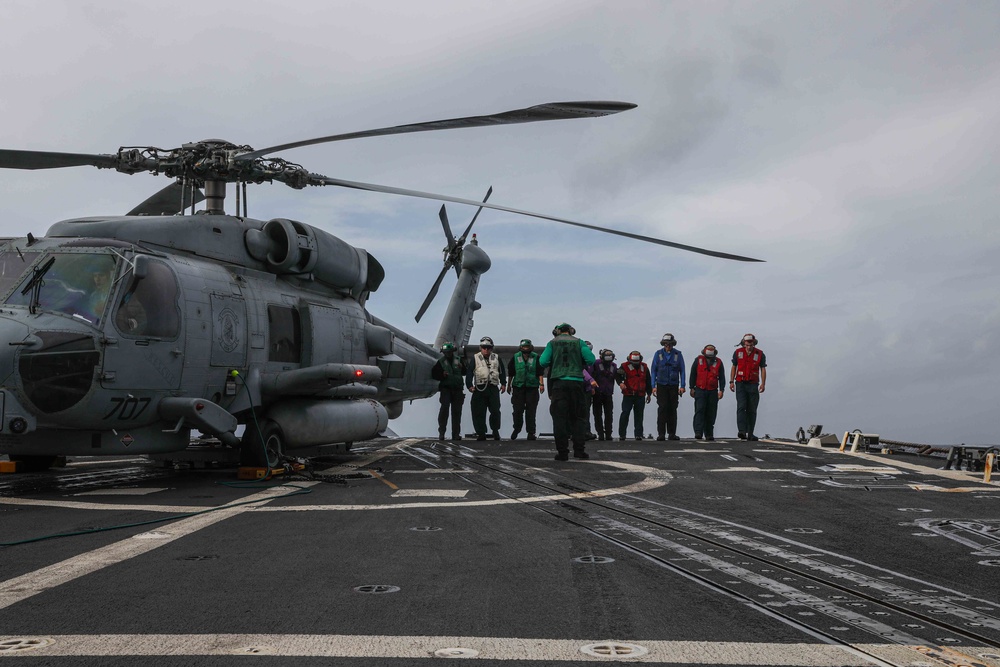 Gravely is operating as part of the Harry S. Truman Carrier Strike Group  in the Atlantic Ocean in support of naval operations to maintain maritime stability and security.