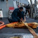 Jason Dunham is operating as part of the Harry S. Truman Carrier Strike Group  in the Atlantic Ocean in support of naval operations to maintain maritime stability and security.