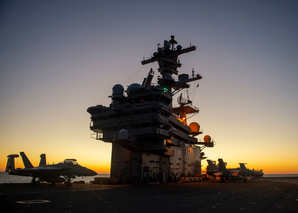 GHWB Island Superstructure During Sunrise