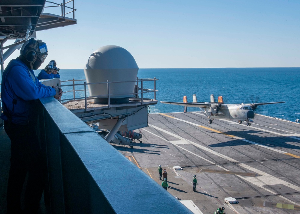 Aircraft Conduct Flight Operations Aboard GHWB