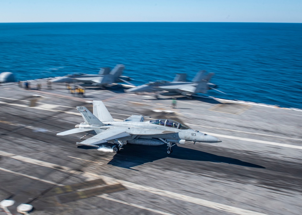 Aircraft Conduct Flight Operations Aboard GHWB