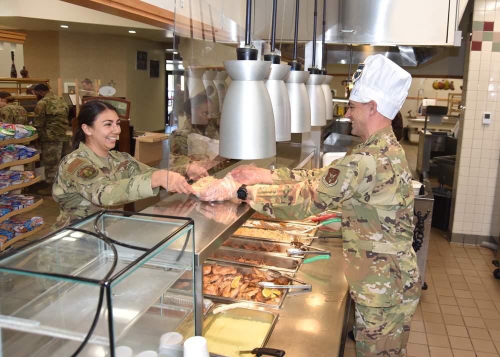 Wing leaders serve lunch to Airmen