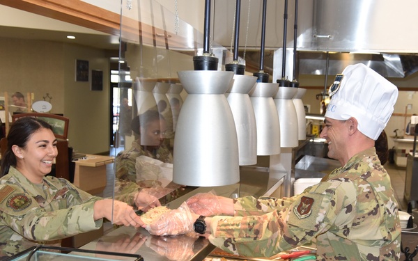 Wing leaders serve lunch to Airmen