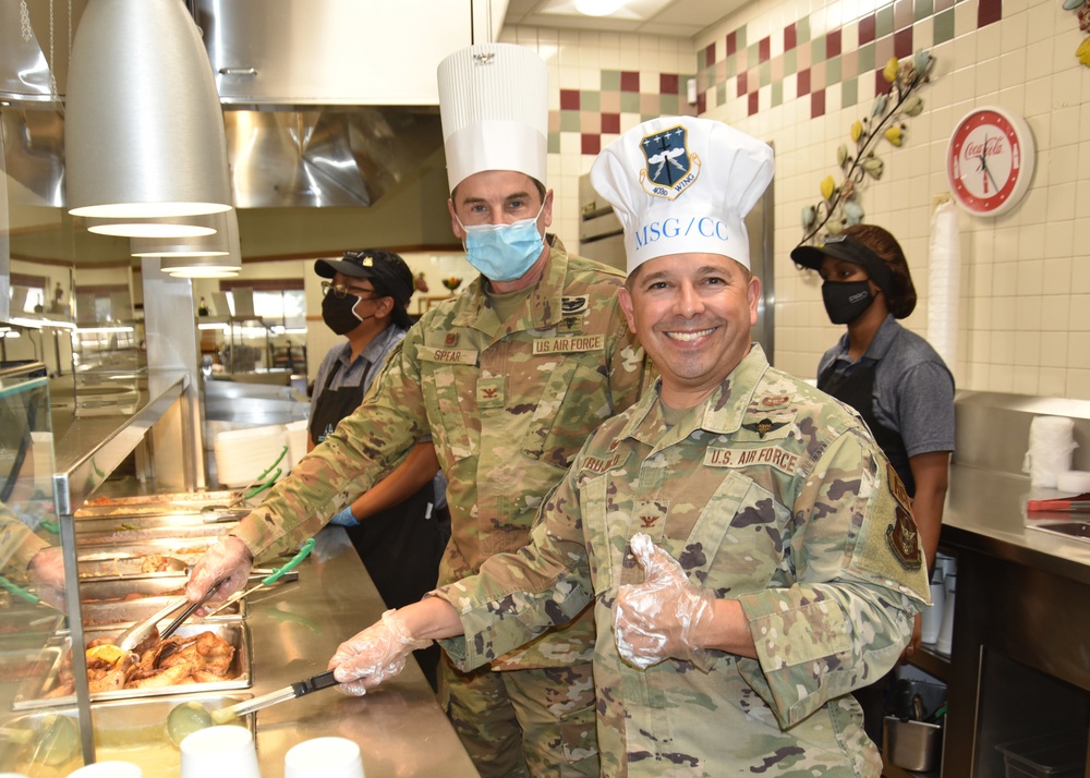 Wing leaders serve lunch to Airmen