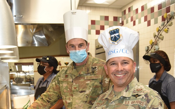 Wing leaders serve lunch to Airmen
