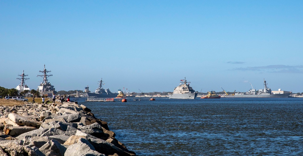 USS Billings Departs Naval Station Mayport