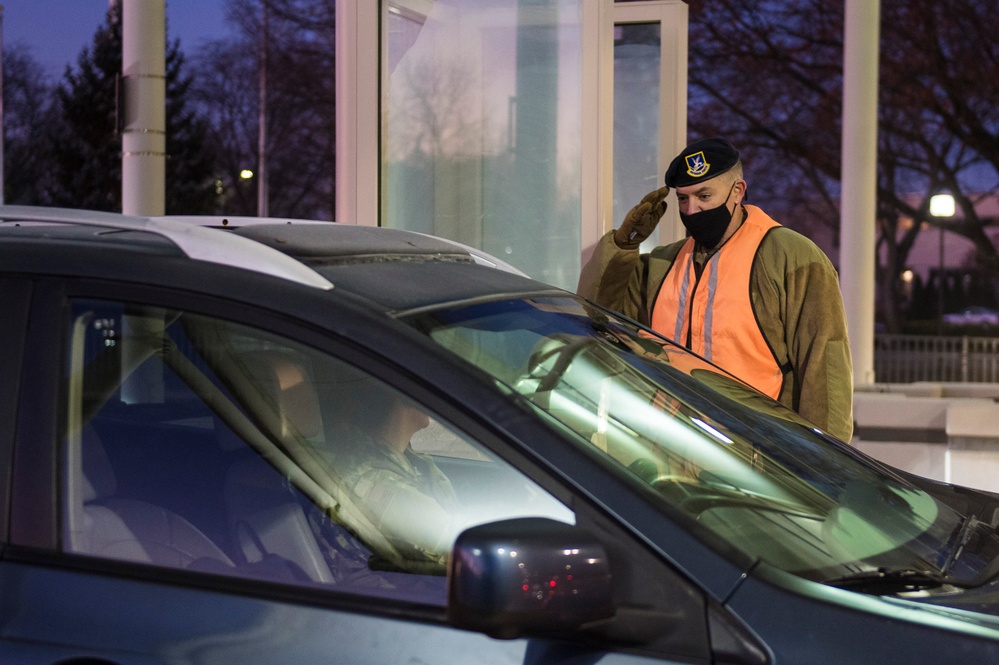 Leadership Checks IDs at Gate