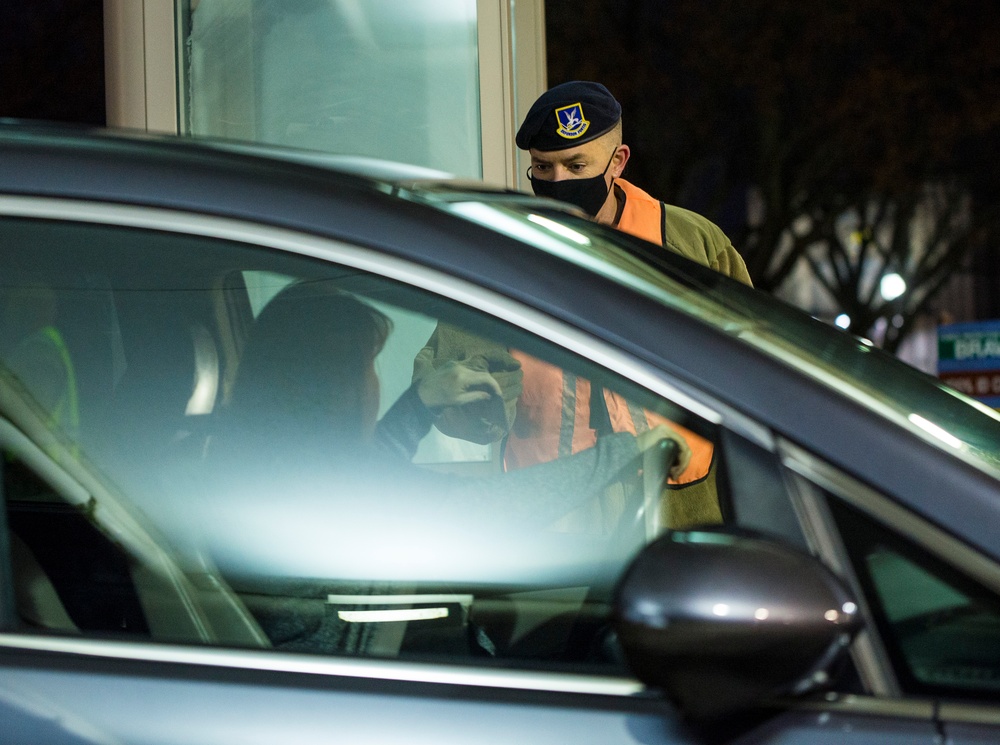 Leadership Checks IDs at Gate