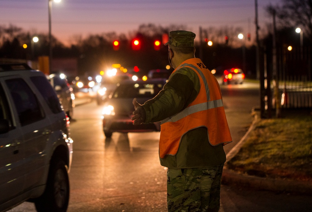 Leadership Checks IDs at Gate
