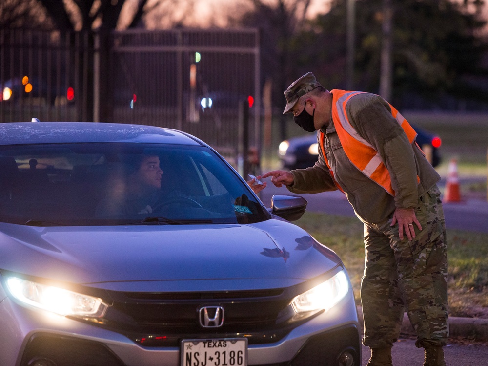 Leadership Checks IDs at Gate