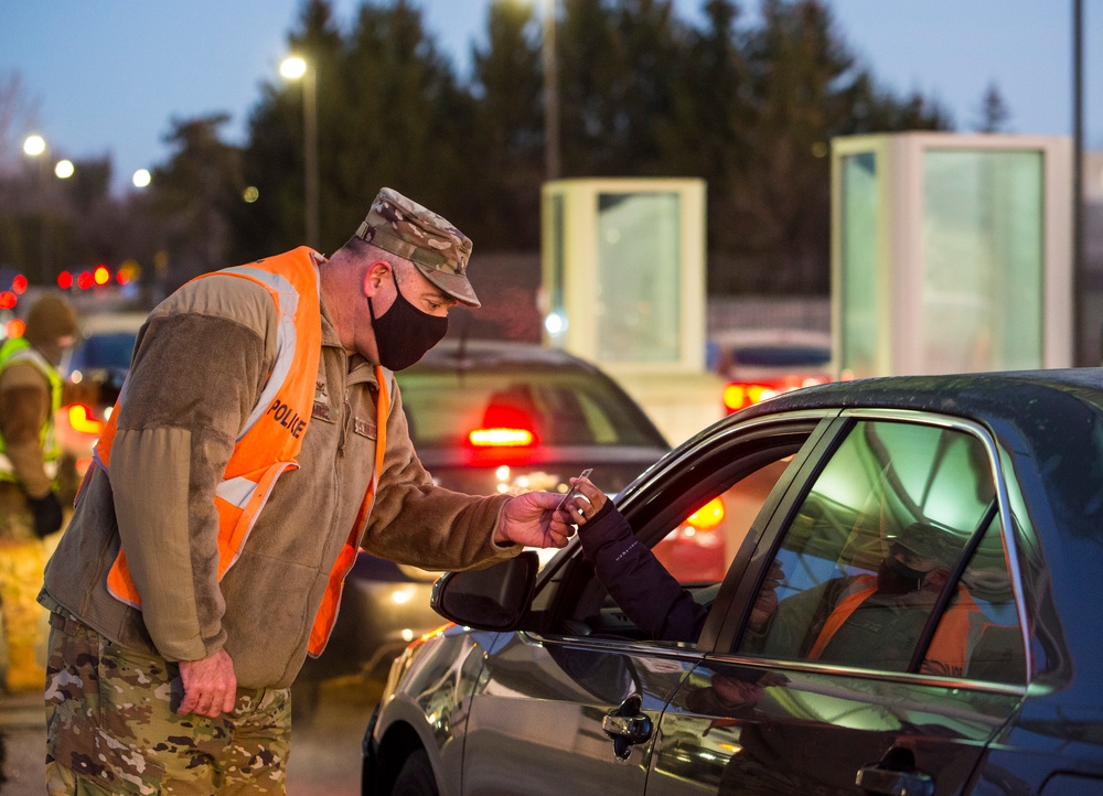 Leadership Checks IDs at Gate