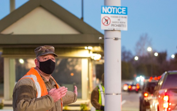 Leadership Checks IDs at Gate