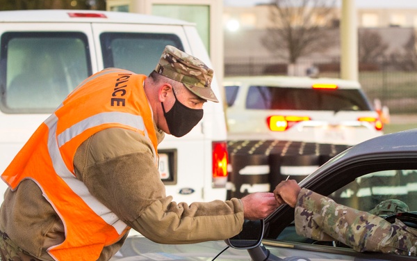 Leadership Checks IDs at Gate